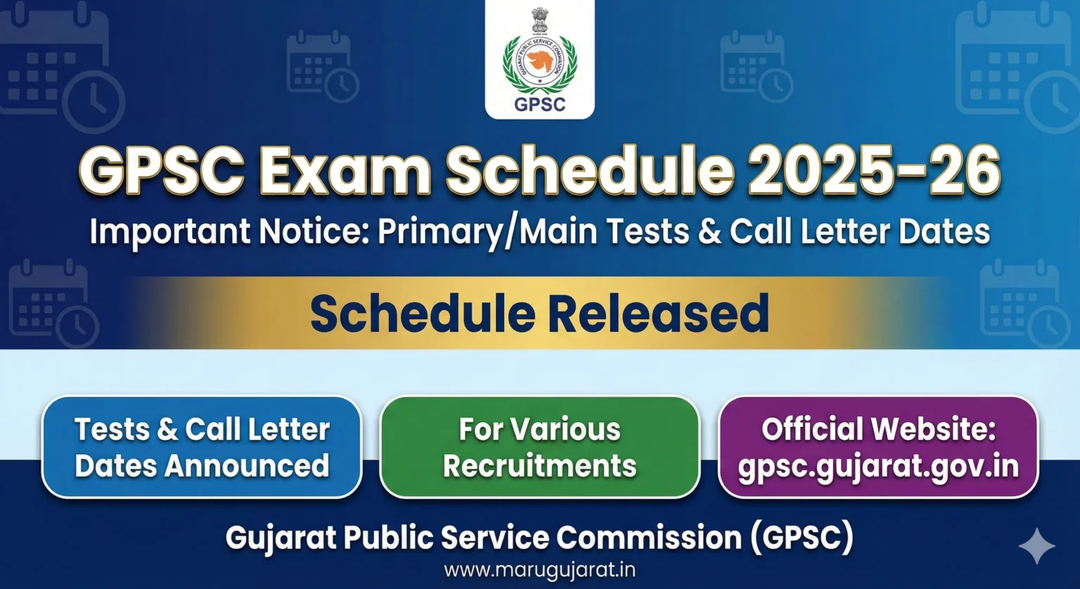 gpsc-examination-schedule-december-2025-january-2026